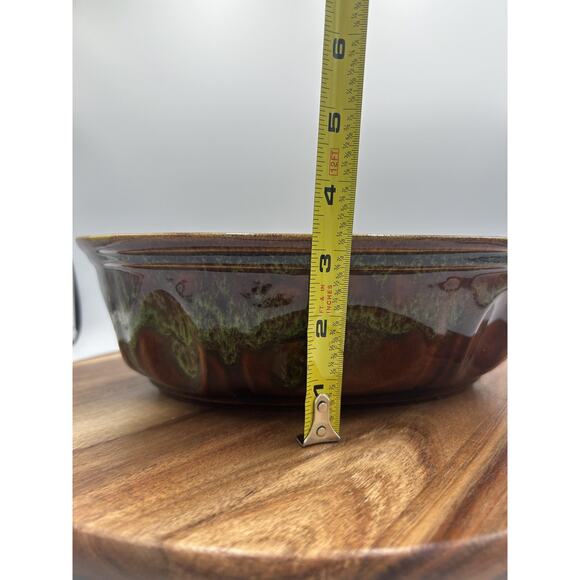 Vintage Haeger Pottery Oval Baking Dish Brown Green Drip Glaze 12" USA Marked - Picture 12 of 13